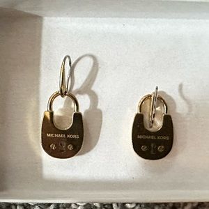 Michael Kors Gold plated Padlock Earrings
